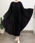 Pleated flare batwing dress