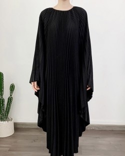 Pleated flare batwing dress