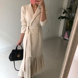 Blazer dress with sash