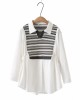 LM+  Combination stripe blouse