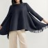 Pleated blouse with tassel