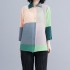 [PREMIUM] Colorblock Pleated Collar Blouse