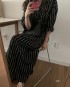 Long stripe button dress