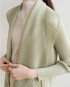 Pleated long waterfall cardigan