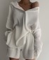 Slouchy hooded ribbed pullover