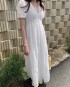 V-neck eyelet broderie dress