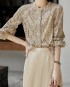 Embroidery eyelet blouse