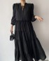 Long keyhole neckline dress