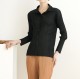 Pleated button blouse