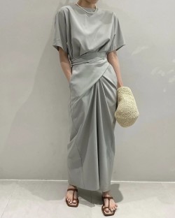 Wrap dress with back sash