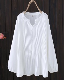 LM+ Flare pleat blouse