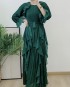 Pleated long ruffle dress