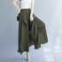 Pleated long asymmetrical layer pants