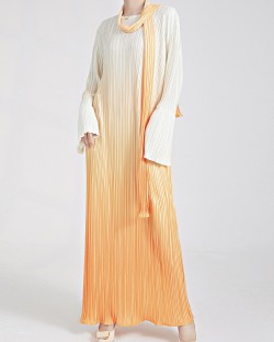 Pleated Ombre dress with sash