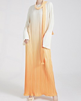 Pleated Ombre dress with sash