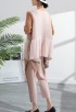 Pleated gradient blouse and pants set