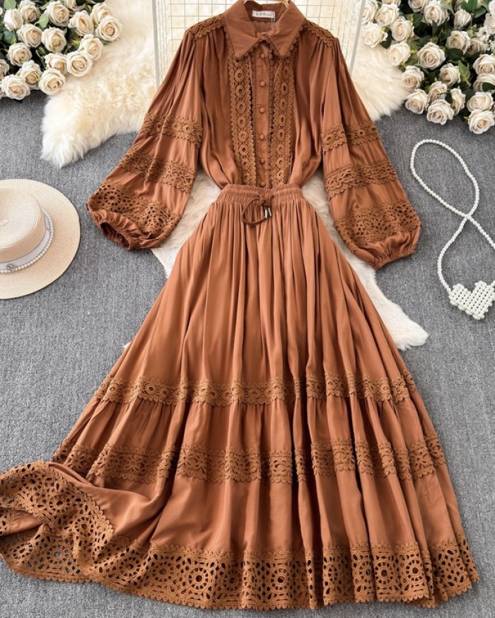 Lace trim blouse and skirt set