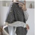 Chevron knit shawl cape