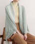 Pleated cape with tassel