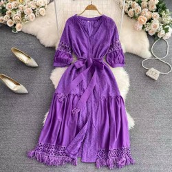 Eyelet embroidered dress