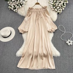 Off-shoulder long dress