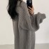 Long cable knit cardigan