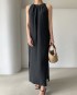 Halter dress with pockets