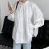 Oversized ruffle neckline blouse