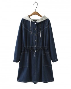 LM+ Denim hoodie dress