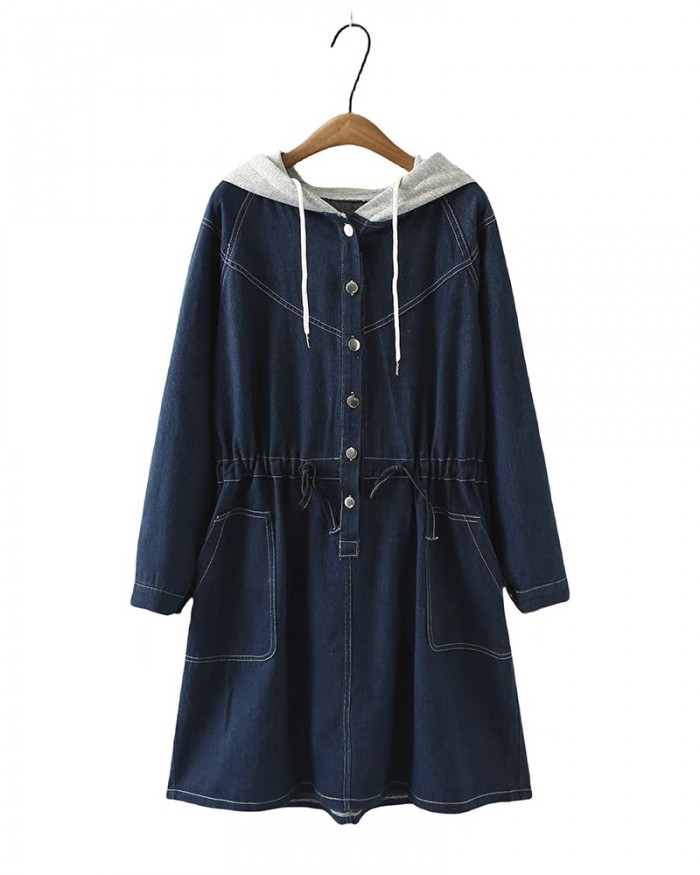 LM+ Denim hoodie dress