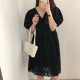 Puff sleeve eyelet dress