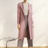 Pleated long single button cardigan