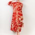 Pleated  Floral Motif Dress