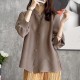 Pleated quarter sleeve button blouse