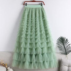 Long tutu tiered skirt