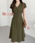 V-neck button dress