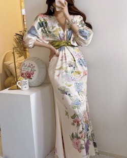 Floral kimono dress