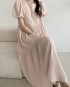 Puff sleeve pleat dress