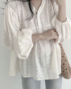 Embroidery detail blouse