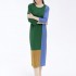 Pleated Colorblock dress