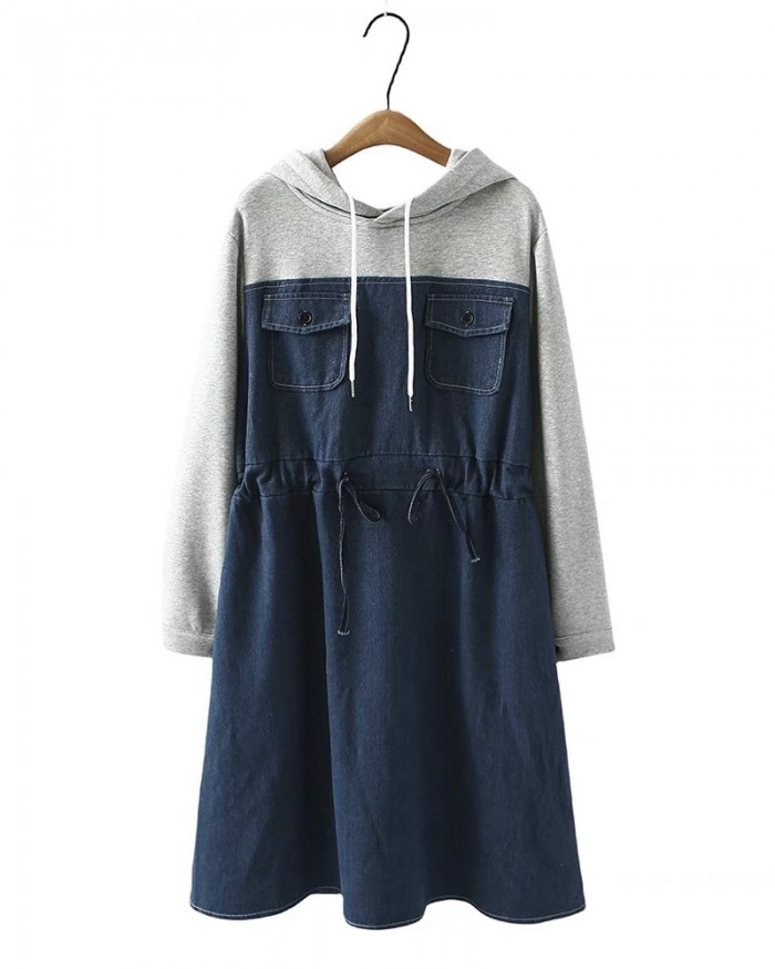 LM+ Denim hoodie dress