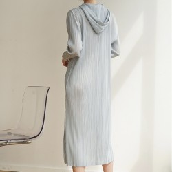 Pleated hoodie dress