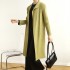 Pleated long single button cardigan