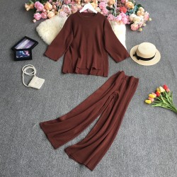 Knit pullover and pants set