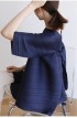 Pleated knotted back flare blouse