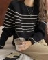 Stripe knit pullover