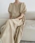 Puff sleeve long dress