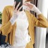 Pleated single button cardigan