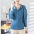 Pleated basic button blouse