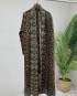 Pleated long motif cardigan